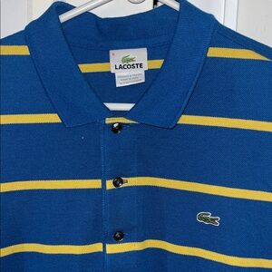 Lacoste Devanlay French Midnight blue Gold polo golf tennis alligator shirt 6 L